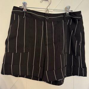 Black and White Pinstripe Shorts